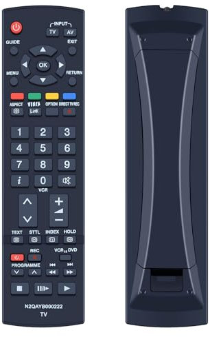 N2QAYB000222 Replacement Remote Control for Panasonic Viera LCD TV Compatible with TH-37PX8 TH-42PZ8 TH-46PZ8 TH-50PX8 TX-26LED8F TX-32LED8F TH-37PX8E TH-37PX8EA TH-37PX8ESA TH-50PV8P TH-50PX8E