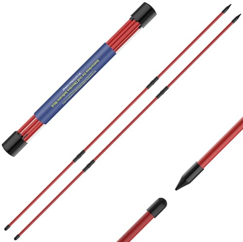 Seticek Lot de 2 bâtons d'alignement de golf pliables améliorés de 121,9 cm pour viser, putting, entraîneur de swing complet, bâtons d'entraînement de golf avec étui tube transparent (rouge)