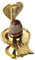 ASHIRWAD Narmadeshwar Shivling mit Messing Jalheri (Yoni) Narmada River Banalinga Shiva Lingam Stein für Puja | AE000203-02 (7 cm)