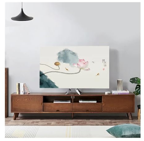 HKYBCF Schutzhülle für den Fernseher Landscape Elastic Force TV-Abdeckung TV-Staubschutztuch 32-75 Zoll Einfacher und moderner chinesischer Stil für Flachbildfernseher (Color : 07, Size : 32-37 inch)