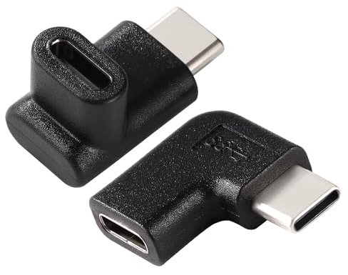 KUOQIY 2 PCS 90 Degree USB-C Type C Male to Female Adapter, USB C Angle Adapter, Type C 3.1 Male to Female Adapter, for Laptop Tablet Phone