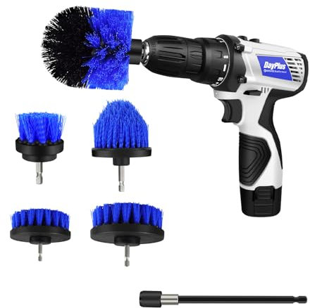 Bürstenaufsatz Bohrmaschine Set 6 Stück, Bürste für Akkuschrauber, Akkubohrmaschine Befestigung, Power Scrubber Reinigungsbürste für Felgen, Küche, Auto