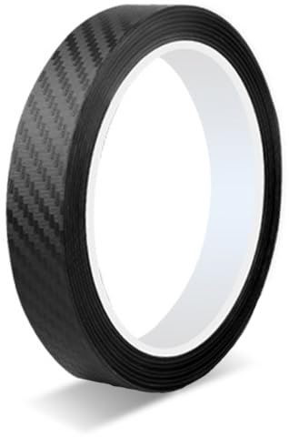 PLABBDPL 1 Rouleau de Bandes Adhésives Décoratives (Carbone Noir, 20mm, 5m) pour Voiture, Moto, Bateau et Modélisme - Autocollant de Protection de Bord de Porte en Fibre de Carbone