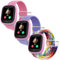 Polyjoy Magnetisches Flechtband Armbänder kompatibel mit Xplora X6 Armband, Weich Verstellbare Ersatzbänder für Xplora X6 Play/Xplora X6 Pro/Anio6 Kinder Mädchen Jungen-Rosa+Regenbogen+Lavendel