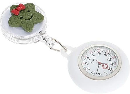 WRITWAA Retractable Nurse Watch Mit Clip Quarz-Pocket Watch Für Ärzte Praktische Schwesternuhr Im Niedlichen Star-Design Tragbare Uhr Für Medizinischen Alltag