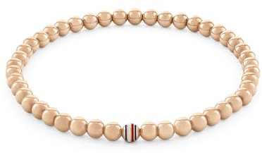 Tommy Hilfiger Jewelry Braccialetto di perline da donna Collezione in Acciaio Inossidabile, Color oro giallo o oro rosso