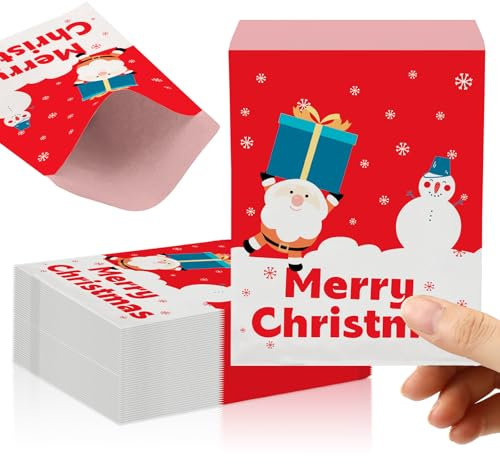 100 Stück Naschitüten Candy Bar Weihnachten Papiertüten Klein Kraft Butterbrottüten Bunt 13x18cm Mini Geschenktüten Papiertüten Bunte Tüten Candybar brotpapiertüten für Weihnachten, Hochzeiten
