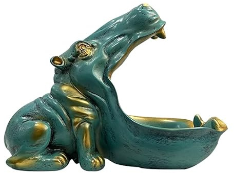 Nilpferd-Statue, Kunstharz, Obstschale für Zuhause, stilvolle Süßigkeitenschale, Schlüsselfänger, Tischkunst-Dekoration