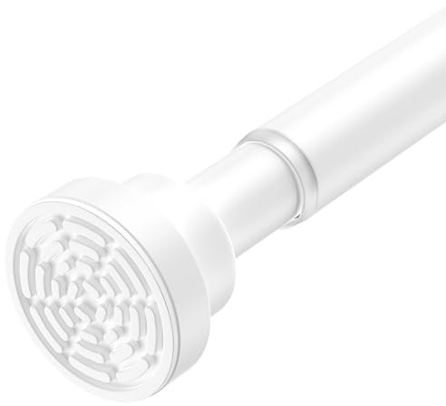 AIZESI Duschstange Gardinenstange ohne Bohren 71-120 CM,Teleskopstange Klemmstange Duschvorhangstange Geeignet für Badezimmer, Fenster, Kleiderschrank,1 Stück Weiß (Durchmesser 22mm) Shower Rod