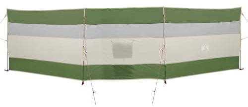 vidaxl camping windbreak - portable waterproof windbreaker - 508x130 cm (green) - outdoor beach tent barrier with lightweight design and storage pocket - polyester pu coating - easy setup and takedown