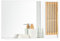 SoBuy Miroir de Salle de Bain avec Étagère Plateau, Commode, Armoire Murale, Miroir Mural, Meuble Salle de Bain Suspendue, Placard Mural, en Bambou, 60 x 12 x 40 cm, Blanc, BZR128-W