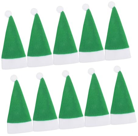 ROMISBABA 10stücke Weihnachtsmützen Für Dekorative Kleine Weihnachtsmützen Für Tischdeko Und Flaschen Festliche Weihnachtsaccessoires Für Partys Und Feiern
