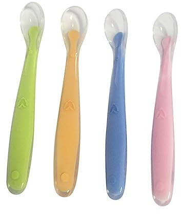 Toddmomy 4 Pièces Cuillère En Silicone Cuillere Les Enfants Apprennent Les Cuillères Couleur Aléatoire