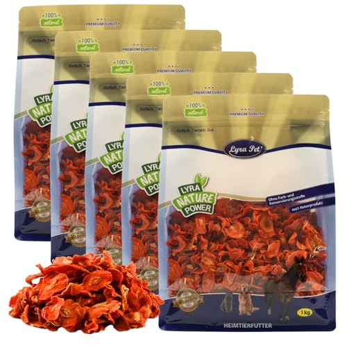 Lyra Pet® 5 kg Karotten getrocknet - Futter für Vögel, Nager & Reptilien | Reich an Beta-Carotin & Ballaststoffen - Nährstoffreiches & kalorienarmes Einzelfutter - Ideal als Ergänzung