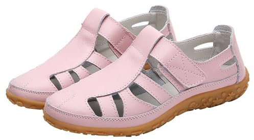 Basket Toile Femme Chaussures Femme Confort Chaussures de décontractées Creuses de Couleur Unie pour Femmes Confortable Orthopédique Marche Basket Sneakers Respirantes Antidérapantes Rose 43