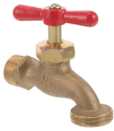 Kisangel Antiker Garten Wasserhahn aus Messing Langlebiger Outdoor Wasserhahn mit Einfacher Bedienung Geeignet für Garten und Außenbereich Robustes Gewinde Vintage Design