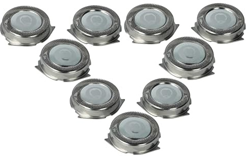 vhbw 9x Ersatz-Scherköpfe kompatibel mit Philips HQ6405 | HQ6415, H802, H803, HQ6423, HQ135, HQ136, HQ130 Elektrorasierer, Silber