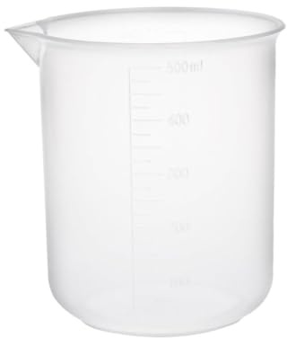 Bicchiere in plastica Misurino trasparente da 500 ml Bicchiere graduato Labs senza manico per liquidi da cucina scientifici
