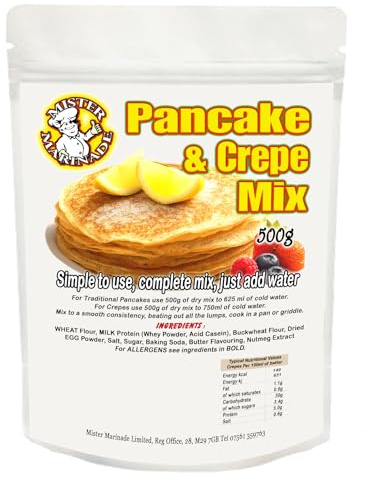 Mister Marinade Complete Pancake & Crepe Mix, Just add Water for perfect catering quality pancakes 500g
