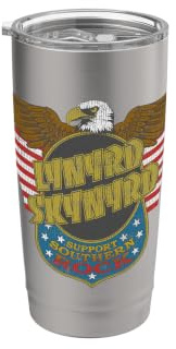 Lynyrd Skynyrd Adler Support Badge US Flagge 70er Jahre Southern Rock Doppelwandiger Edelstahl-Thermobecher