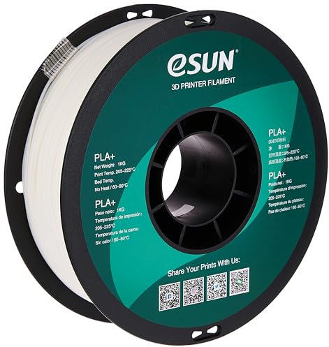 eSUN PLAPlus Filament, kaltweiß, 1,55 kg, PLA+175CW1A, 1.75