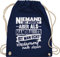 Turnbeutel Rucksack - Handball WM 2023 Trikot Ersatz - Niemand ist perfekt aber als Handballer ist man echt verdammt nah dran - Unisize - Navy Blau - juterucksäcke halbball juterucksack handball.
