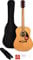 Fender FA-115 Dreadnought Akustikgitarren-Set, Walnussgriffbrett, inklusive Gitarrentasche, Gurt, Plektren, Saiten, Online-Lektionen, Natur