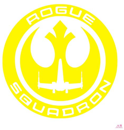 Artstickers Aufkleber für Auto, Fenster, Wand oder Computer, Motiv Star Wars Rogue Squadron, Gelb