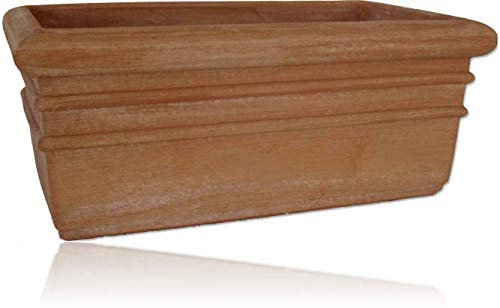 Pflanzkästen Pflanzkassetten Siena Cassetta Italienisches Terracotta Blumentopf Pflanzgefäß Übertopf absolut FROSTFEST (2er Set 100cm, Cassetta Roma)