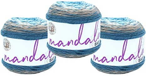 Lion Brand Yarn (3 Pack) Mandala Baby Yarn, Wishing Well
