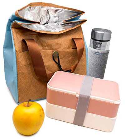 NERTHUS FIH 672 Bolsa térmica Porta Alimentos Diseño con Tyvek de estraza y Detalle Color Azul, Sin Herméticos