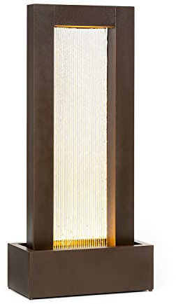 Blumfeldt Skyriver - Fontana da Giardino, da Camera, Decorativa, Indoor & Outdoor, Gioco d'Acqua con LoopFlow Concept, Cavo da 10m Presa Schuko, Illuminazione Ambiente, Effetto Bronzo