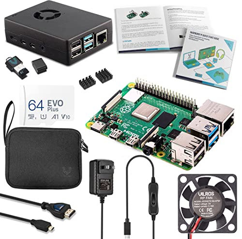 Vilros Raspberry Pi 4 8GB Complete Starter Kit with Fan Cooled Heavy Duty Aluminum Alloy Case (Black Case)