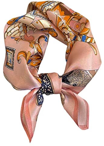 Aufeel Foulard da donna in 100% pura seta di gelso, piccolo, quadrato, seta, foulard, ca. 53 x 53 cm, Pink Romance, S