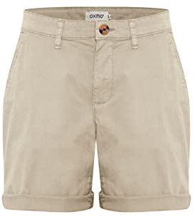 OXMO OXCharline Damen Chino Shorts Kurze Hose Baumwollmischung Regular Fit, Farbe: Cement (140708), Größe: 42
