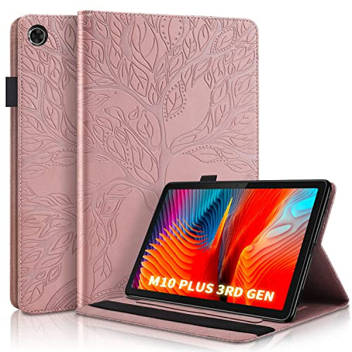 Succtopy Custodia Lenovo Tab M10 Plus 3rd Gen 10.6 Pollici 2022,Cover in Pelle PU Flip Portafoglio con Porta Penna,Custodia Protettiva con Slot Card Lenovo Tab M10 Plus 3a Generazione 10.6,Oro Rosa