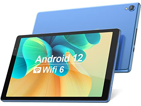 Tablet Android 12 da 10 pollici, 2 GB RAM 32 GB ROM, tablet quad-core, touch screen IPS HD e doppio altoparlante, tablet Wi-Fi 2.4G certificato Google, scheda SD da 256 GB espandibile, batteria lunga
