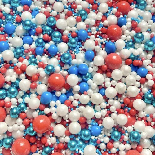 Blue red white sonic sprinkles blend chocolate balls dad cupcake cookies cake toppers pearls 100s and 1000s sports football team colours British royal men male boys NATIONAL TREASURE