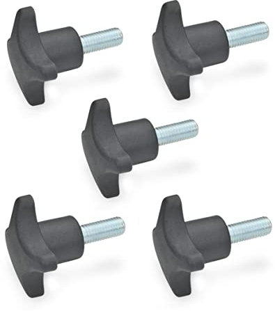 Ganter Normelemente | Kreuzgriffschrauben | Griff Thermoplast (PA) | mit Schraube Stahl verzinkt | DIN 6335.4-ST-40-M8-40 | Gewinde M8x40 | 5 Stück