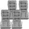 SuperKissen24. Stuhlkissen Sitzkissen und Rückenkissen für Stühle 4er Set 48x48x48 cm - Outdoor und Indoor - Auflagen für Gartenmöbel Wasserdicht - Grau Leinen