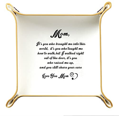 Best Mom Ever Geschenke, PU-Leder Valet Tray Halter Organizer für Frauen, niedliche Schmuckdose für Schlüsselanhänger, Schlüsselanhänger, Schmuck, einzigartiges Geschenk für Mama, Geburtstag,