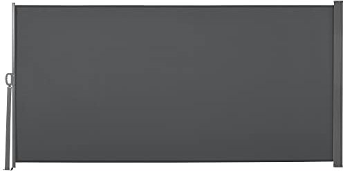 Outsunny Toldo Lateral Retráctil 300x160 cm Pantalla Enrollable Mampara de Privacidad Impermeable y Anti-UV Protege la Privacidad para Jardín Balcón Terraza Gris