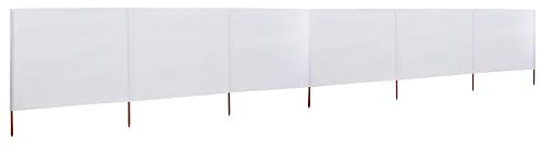 Annlera 6-teiliges Windschutzgewebe 800x80 cm Weiß Senkrechtmarkise Außen Paravent Outdoor Wetterfest Trennwand Garten Balkon Sichtschutz für Garten Terrasse Windschutz Und Privatsphäre Schutz