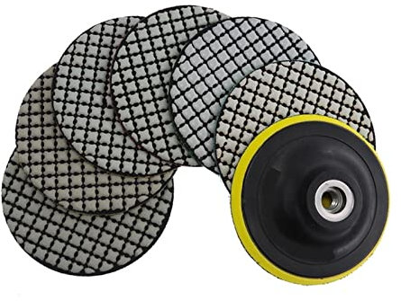 ZILOOK YEJIANGHUA 6 Stcs 4 Zoll Trockenpolierkissen 100 mm Flexible Diamantpolierpads Marmor Granitsteinmauer 4 Schleifscheibe Natural (Color : Combon E, Size : 50_6 PCS_4 INCHES)