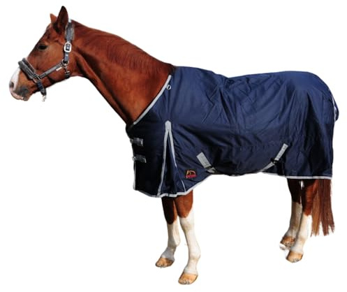 AMKA Outdoordecke Weidedecke Classic Pferde 600 D 100 g Füllung dunkelblau