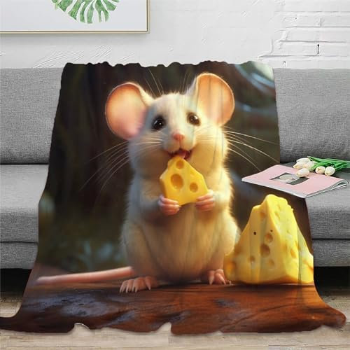 Niedliche Maus Zeichentrickfilm Mouse Bedruckte Weiche Wolldecke, Matratze, Sofa, Reiseautositz, Warme Decke Für Die Inneneinrichtung Kinder Erwachsene 50x60inch(127x152cm)