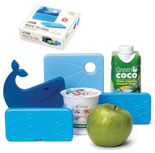 Monkey Business Set de Hielos Reutilizables Nevera Back To Cool, 4 Bolsas de Hielo Recargables (Set Ballena)