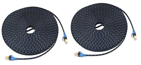 BESTonZON 2 Stück 20 ethernet cables ethernetkabel router cable longieren routerkabel longevity druckerkabel Cat7-Ethernet-Kabel Netzwerkkabel LAN-Kabel Ethernet Kabel doppelte Abschirmung