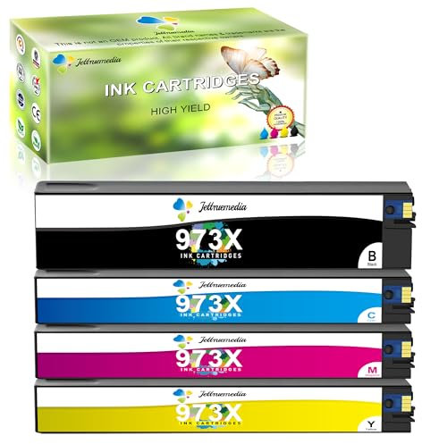 Jettruemedia 973X Druckerpatronen Multipack Kompatible für HP 973X 973 XL für HP PageWide Pro 477dw 477dwt 477dn 452dw 452dwt 452dn 552dw 577dw 577z Managed MFP P57750dw P55250dw (4 Pack)