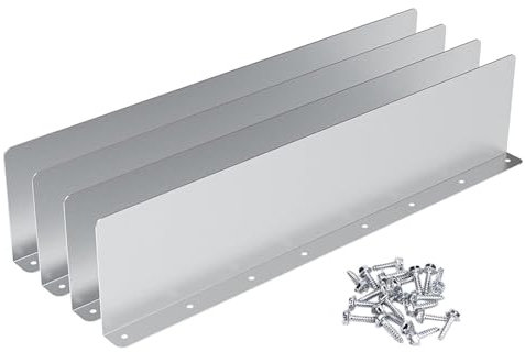 4 Stück Dachrinnen Spritzschutz, Aluminium Dachrinnen Wasserspritzschutz, Dach Regenumlenker, Dachrinnenschutz mit Schrauben Dachrinnen für Häuser, Wohnhäuser, Flache Schindeldächer, Ecken